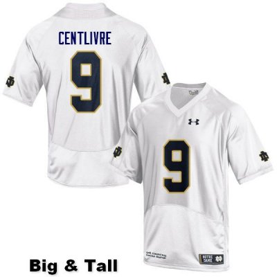 Notre Dame Fighting Irish Men's Keenan Centlivre #9 White Under Armour Authentic Stitched Big & Tall College NCAA Football Jersey DJT8199EC